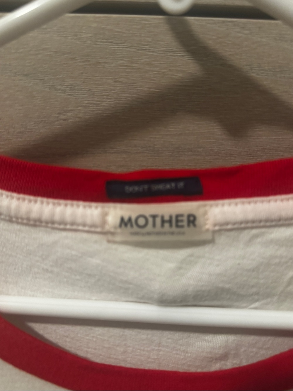 MOTHER White Tee with Red Ringer Trim and FASTER Graphic - Picture 2 of 6